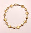 14k Yellow Gold Matte Stamping Square Pebble and Shiny Bead Bracelet 7.25 Inch