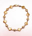 14k Yellow Gold Matte Stamping Square Pebble and Shiny Bead Bracelet 7.25 Inch