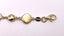 14k Yellow Gold Matte Stamping Square Pebble and Shiny Bead Bracelet 7.25 Inch