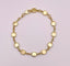 14k Gold Matte Stamping and Shiny Square Pebble Bracelet 7 inch 3.69 grams
