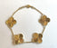 14k Yellow Gold 4 Leaf Sunburst Adjustable Clover Bracelet Lobster Clasp 7.25"