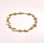 14k Yellow Gold Matte Stamping Square Pebble and Shiny Bead Bracelet 7.25 Inch