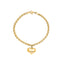 Gold Chain with Hanging Puff Heart Charm Bracelet