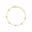 Gold Chain with 6 Diamond Cut Hearts Bracelet