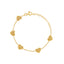 Yellow Gold Diamond Cut Hearts Bracelet