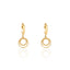 Double Circle Mother of Pearl Drop Huggies Earring