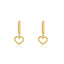 Gold Beaded Heart Drop Huggies Earrings