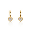 Gold Heart with Mother of Pearl Inlay Drop Huggies Earring