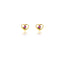 Gold Heart Stud Earring with Rose Colored Stone