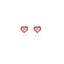 Gold Heart Diamond Cut with Pink Stones Stud