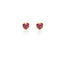 Ruby CZ Heart Gold Stud Earring