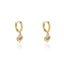 Diamond Heart with Gold Diamond Cut Inlay Drop Huggies Earring