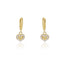 Diamond Heart with Gold Diamond Cut Inlay Drop Huggies Earring