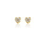 Gold Heart Stud Earring with Stones