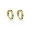 Gold Hoop Earring with CZ Emerald and Diamonds (4 Size Variations)