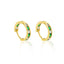 Gold Hoop Earring with CZ Emerald and Diamonds (4 Size Variations)