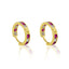 Gold Hoop Earring with Ruby and Diamond CZ Stones (4 size variations)