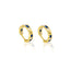Gold Hoop Earring with CZ Sapphires and Diamonds (4 size variations).