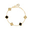 Black and Gold Clover Bracelet
