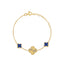 Blue and Gold Clover Bracelet
