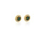 Round CZ Emerald and Diamonds Gold Stud Earring (4 Size Variations)