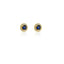 Round CZ Sapphire and Diamonds Gold Stud Earring