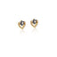 Diamond Heart with Sapphire Flower Gold Stud Earrings (2 sizes)