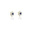 Diamond Flower With Sapphire CZ Stones  Gold Stud