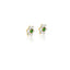 Diamond Flower with Emerald CZ Stones Gold  Stud Earring