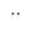 Diamond Flower with Emerald CZ Stones Gold  Stud Earring