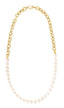 Gold Rolo Link &  Pearl Combination Necklace