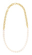 Gold Rolo Link & Pearl Combination Necklace