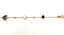 14k Gold Black Onyx and Mother of Pearl Heart Bracelet Adjustable 7.75" 3grams