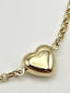 14K Yellow Gold Puffed Heart Bracelet Adjustable 7inch Lobster Clasp 3.14grams