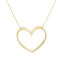 14K Yellow Gold Large Open Heart 18" Necklace with Lobster Clasp 2.33grams 12mm