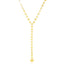 14K Yellow Gold Mirrored Chain Heart Lariat Necklace 18inch 3.65grams