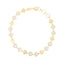 14K Gold and Mother of Pearl Heart Mirror Gem Chain Bracelet 7.25" 4.40grams