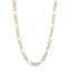 14K Gold 9.5mm White Pave Modern Lite Figaro Link Bracelet 8.25" Length 12 Grams