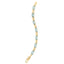 14K Gold and Turquoise Paperclip Gem Link 7mm Bracelet 7.5" inches length