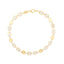 14K Gold Geometric Mirror Gem Chain Bracelet with Mother of Pearl 7.25inches 5mm