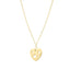 14k Yellow Gold Cutout Heart Love Charm Pendant with 18" Chain Necklace 2.2Gr