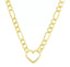 10K Gold Polished Figaro Chain Heart 18" Necklace with Lobster Clasp 3.4grams