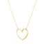 14K Yellow Gold Large Open Heart 18" Necklace with Lobster Clasp 2.33grams 12mm