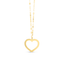 14K Yellow Gold Reversible Heart Pendant on 18" Necklace 1.69grams