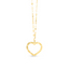 14K Yellow Gold Reversible Heart Pendant on 18" Necklace 1.69grams