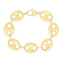 14K Gold 16.3mm Puffed Mariner Link Chain Bracelet with Lobster Clasp 8" Length