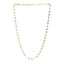 14K Gold Turquoise Geometric Mirror Gem Chain Necklace with Lobster Clasp 18"