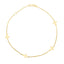 14K Yellow Gold Polished Station Cross Anklet with Lobster Clasp 10" 2.30grams