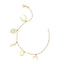 14k Gold 7 inch Extendable Trend Charm Dangle Bracelet 1.3gr Spring Ring Closure