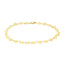 10K Yellow Gold Mirror Chain Heart Bracelet with Lobster Clasp 7.25inch